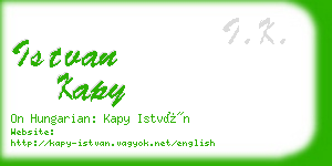 istvan kapy business card